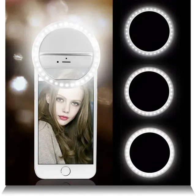 Lighting ring for selfie with LEDs for perfect lighting