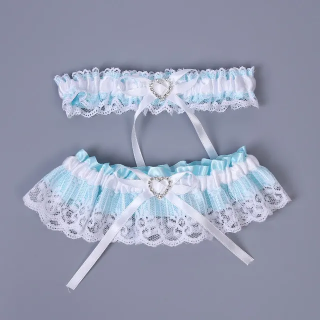 Wedding lace suspenders with flower decors