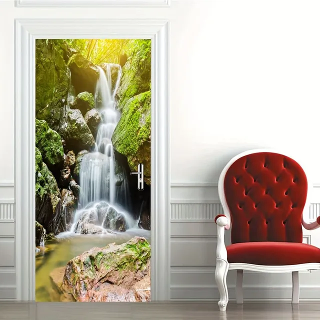 Beautiful 3D waterfalls made of stone tiles - Hanging door decoration