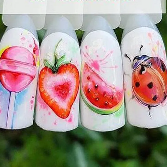 Stickers for nails with fruit and sweets motif