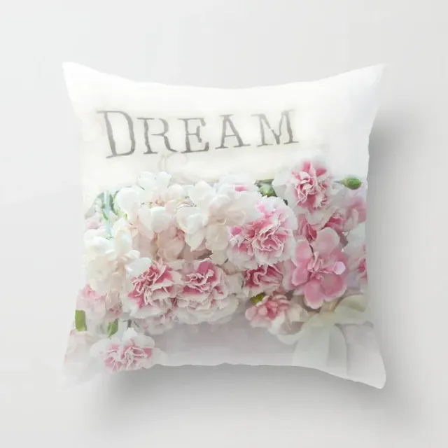 Gentle pillowcase with flower motif 45 x 45 cm