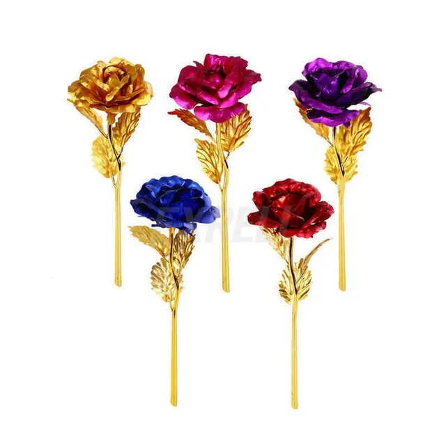 Artificial colored roses with gold color