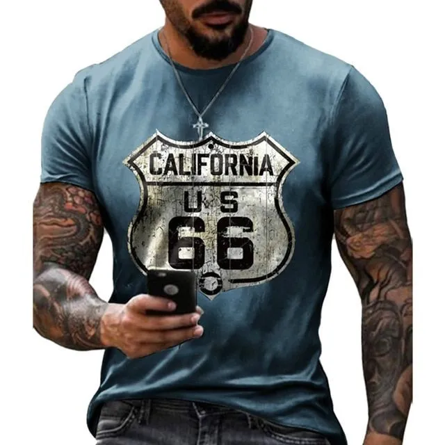 Men's short sleeve T-shirt with print - Route 66