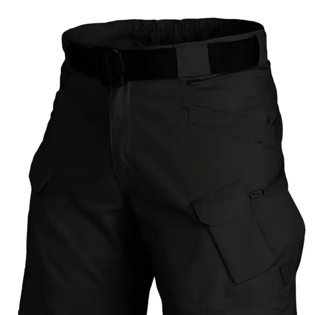 Male multifunctional tactical shorts - waterproof outdoor cargo shorts with pockets, ideal for hiking and trekking