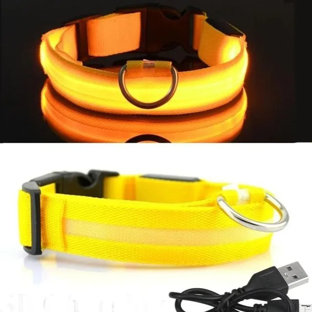 Rechargeable LED light up collar for pets