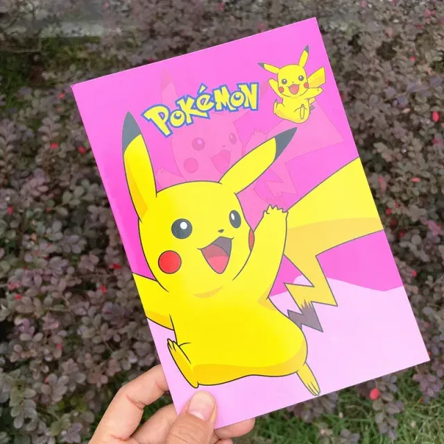 Children's lined notebook with the theme of the popular Pokemon Pikachu