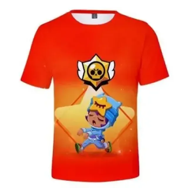 Kids short sleeve shirt with prints of popular Brawl Stars characters