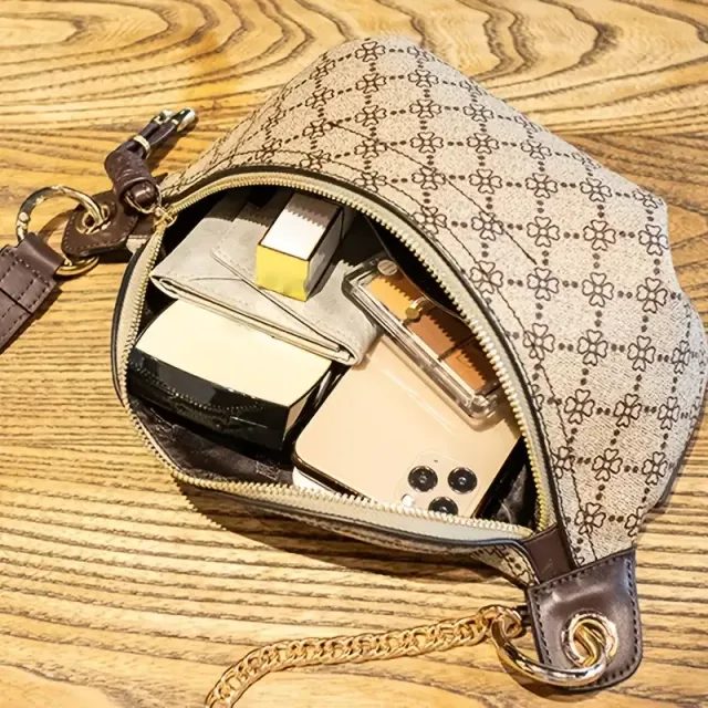 Geo Pattern Fanny Pack, elegant front zipper bag Universal chest bag