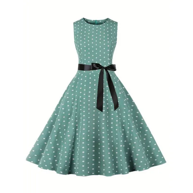 Women's retro summer dress with polka dots