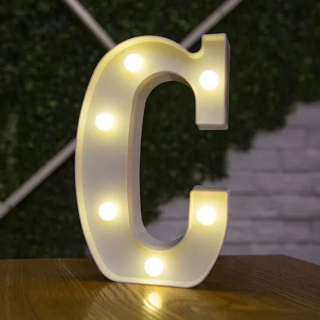 LED stylová lampička ve tvaru písmena a číslic