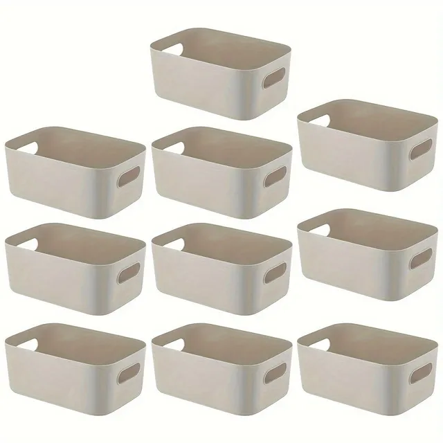 10pcs Food Box, Plastic Storage Basket, Food Box, Cart On Colors, Suitable for Kitchen Boxes, Bathroom Shelves, Drawers, Wardrobe, Offices