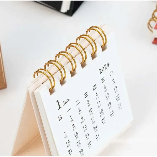 Mini Table Calendar 2024, portable creative notebook, decoration, small fresh chic table calendar, monthly planner for students and office supplies