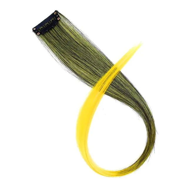 Strand of synthetic hair on clip - various colours