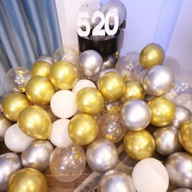 Zlaté kovové latexové balóny 12inch as-picture-19