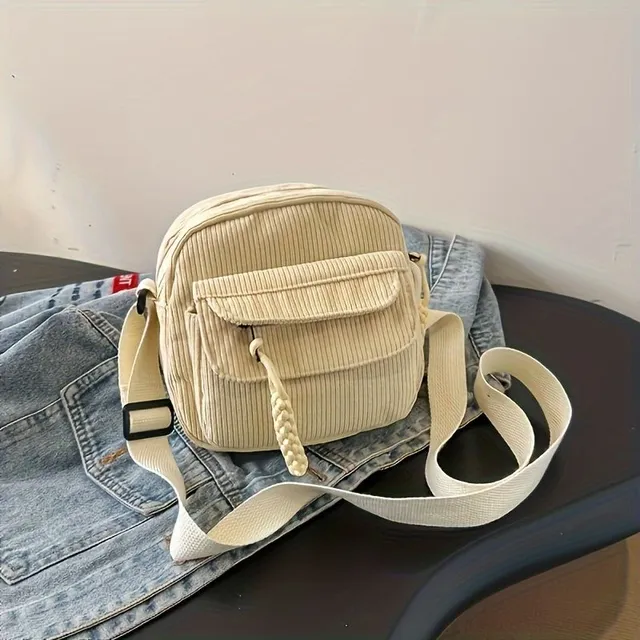 Dámská crossbody kabelka v harajuku stylu - pohodlná, z odolného corduroyu