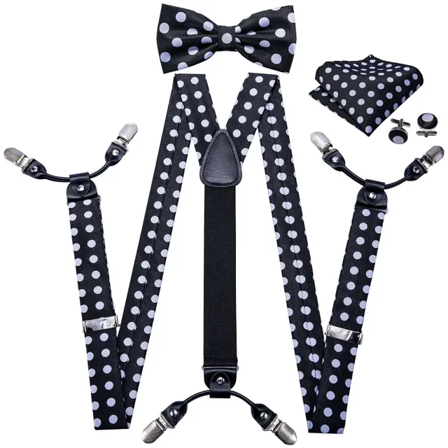 Men's suspenders, bow tie and handkerchief T1177