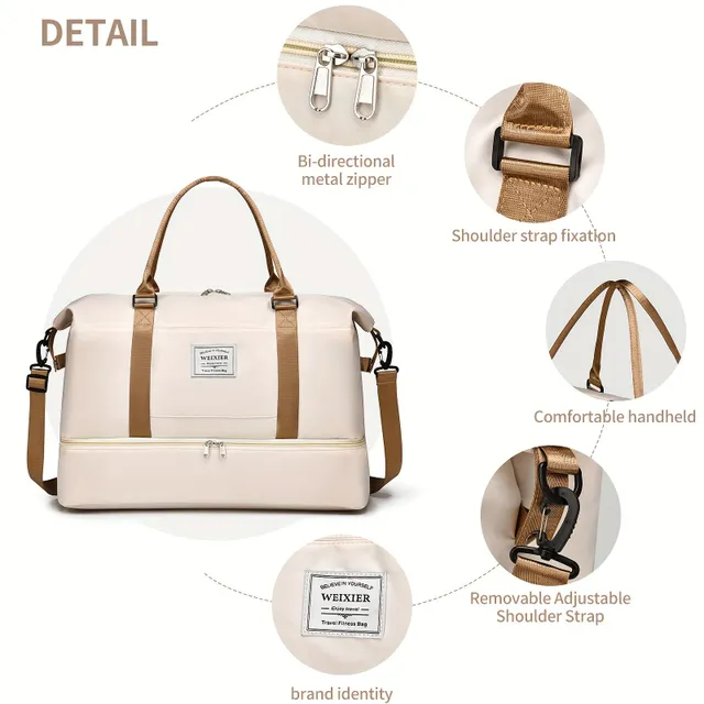 Practical fashion shoulder bag, hand-held travel cable, large sports bag with shoe compartment