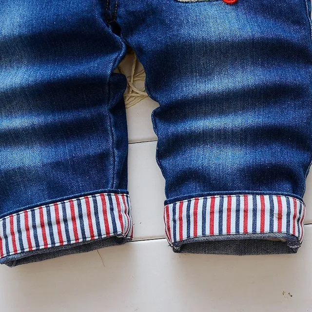 Children's denim trousers with laclo