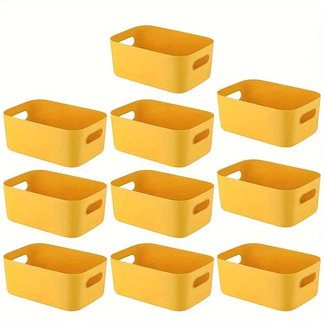 10pcs Food Box, Plastic Storage Basket, Food Box, Cart On Colors, Suitable for Kitchen Boxes, Bathroom Shelves, Drawers, Wardrobe, Offices