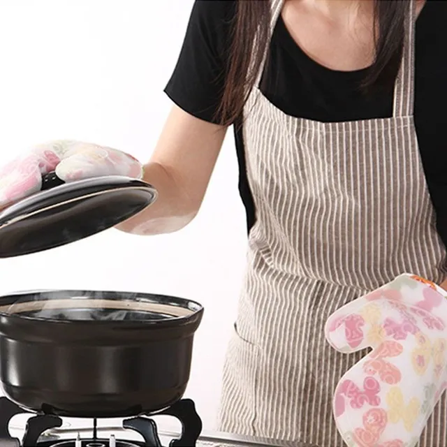 Heat-resistant non-slip kitchen gloves