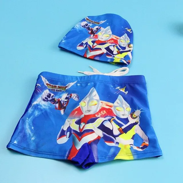 Children's swimwear with a bathing cap