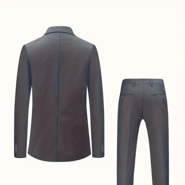 Men's two-piece suit single-row, elegant and casual, ideal for business meetings