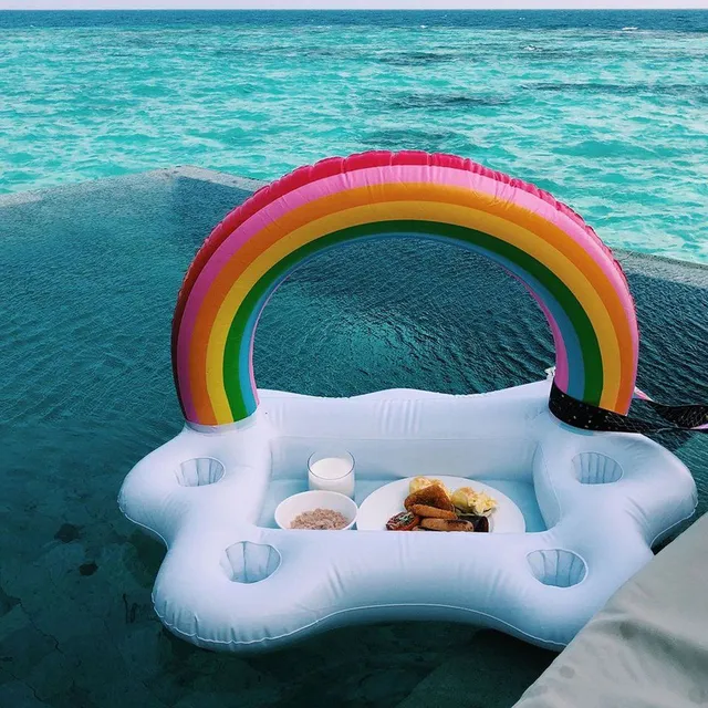 Practical inflatable tray for drinks and food to the pool in the motif of rainbow Wernher