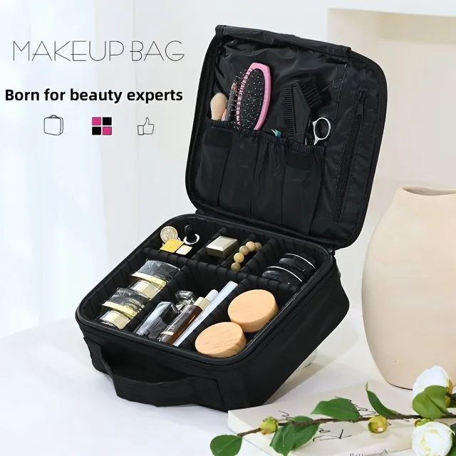 Preferable cosmetic case with compartments, waterproof make-up bag with many pockets