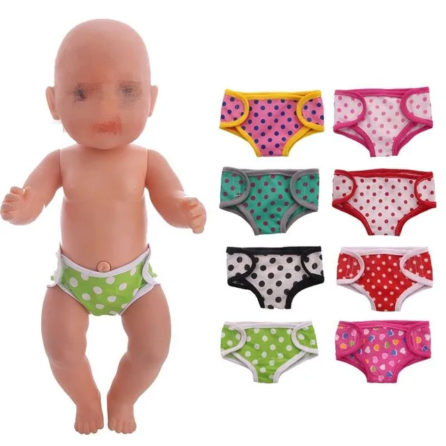 Spotted diapers for a doll