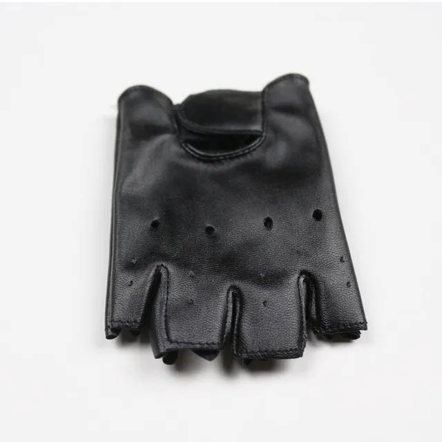 Fingerless children's leather gloves