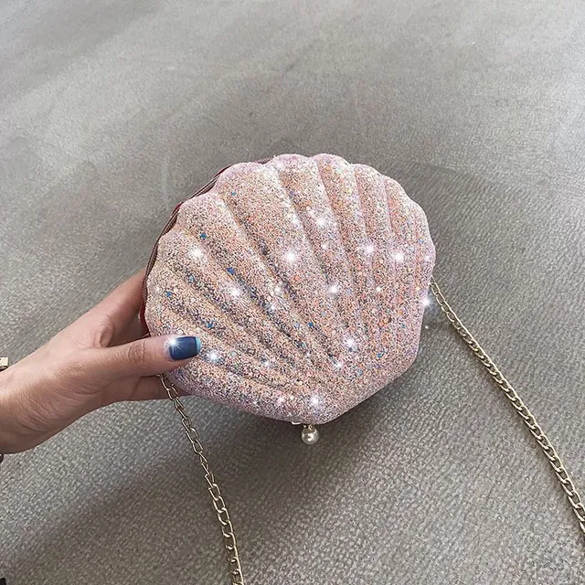 Women's shell-shaped note with glitter