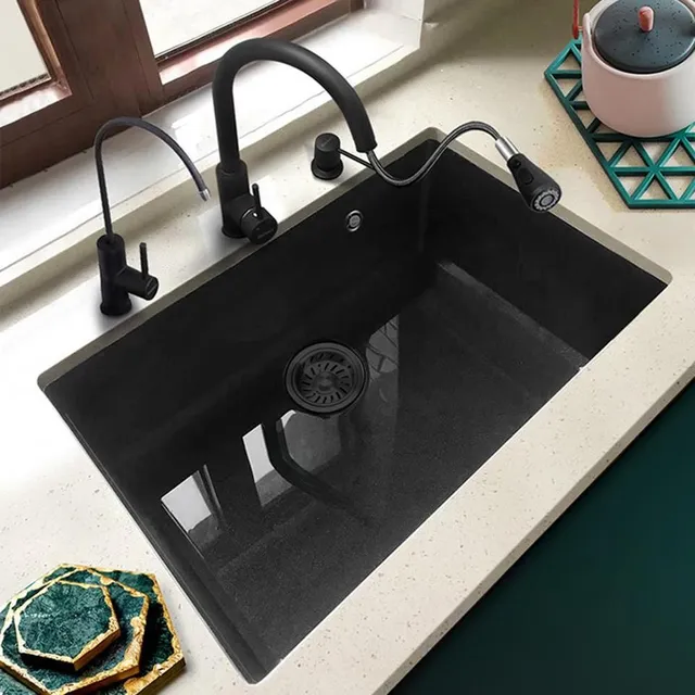 Stainless steel sink sieve in several color variants