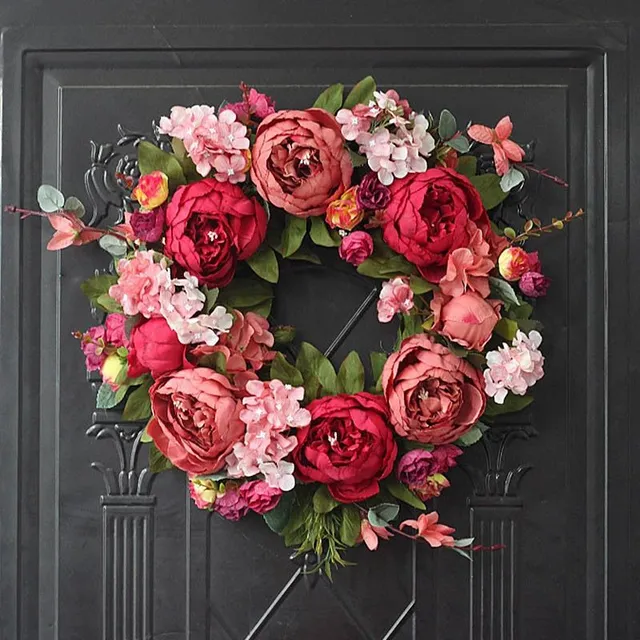 Flower wreath on the door