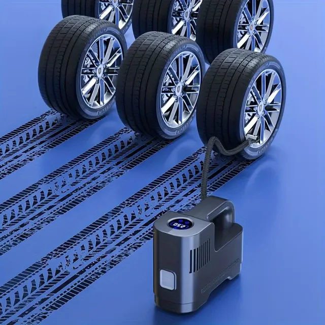 Prenosný kompresor s digitálnym manometrom a LED osvetlením - nafukovač pneumatík pre automobily, motocykle a ďalšie