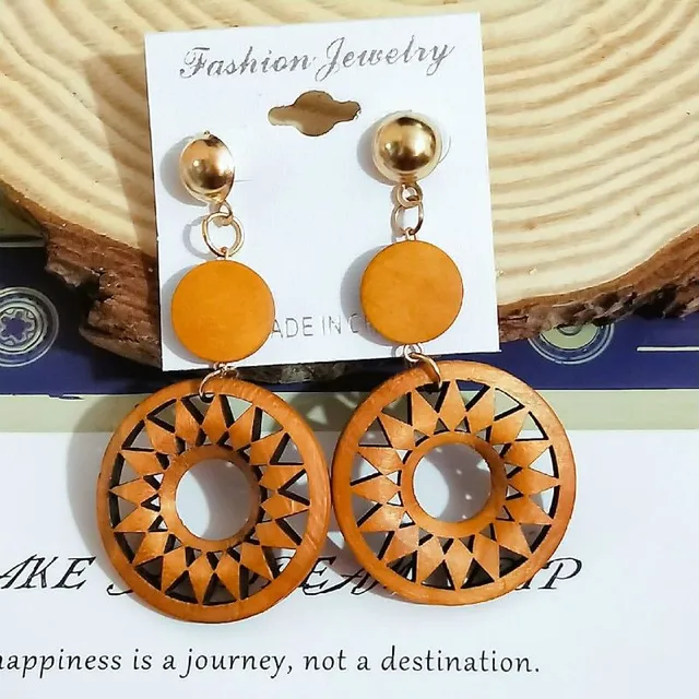 Women's luxury earrings made of African wood