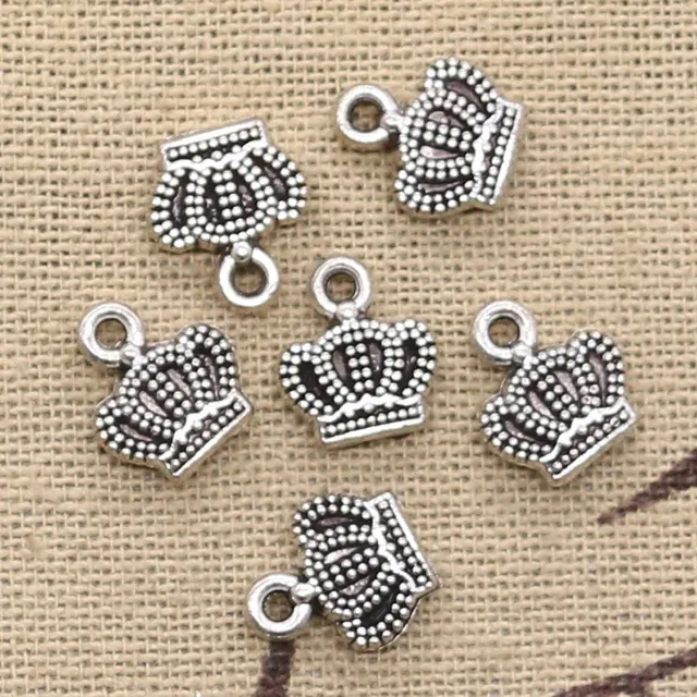 30 pcs pendants Beautiful crown 11x8mm in antiquarian silver color for jewellery production