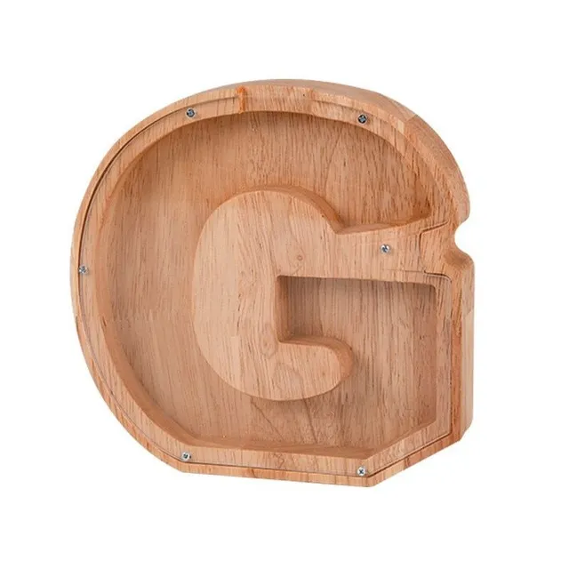 Luxury wooden letter-shaped cash box with glass front