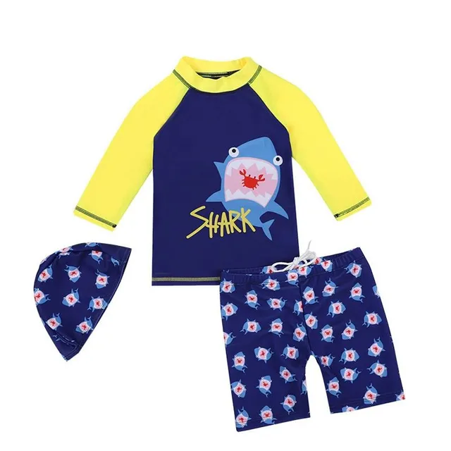 Children's set of shorts and long-sleeved shirt for swimming