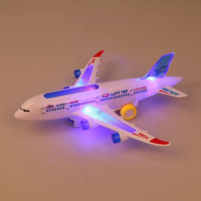 Electric aircraft Airbus A380 with flashing lights and sounds - baby toy