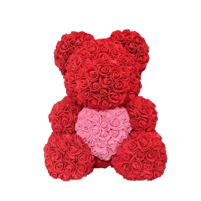 Gift teddy bear full of roses - more variants