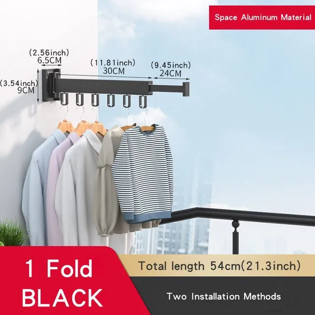 Practical and economical wall dryer for laundry - Degradable and foldable shelf for comfortable drying of laundry in the air