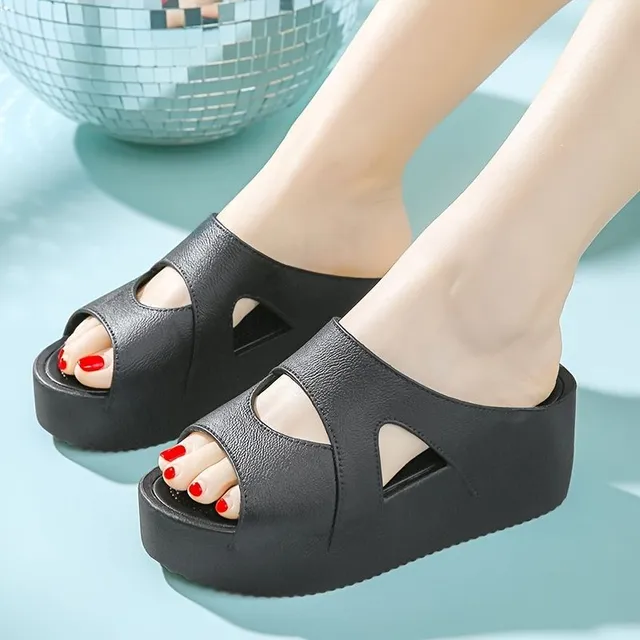 Women's fashion sandals with high heel and platform - with soft padding and anti-slip sole