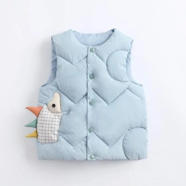 Girl's quilted Michele vest modra 2