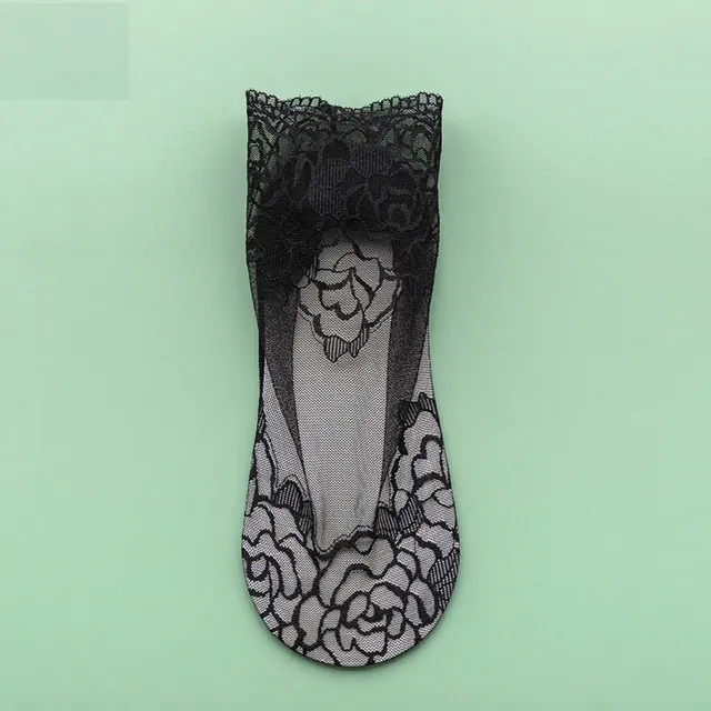 Women's elastic socks with lace