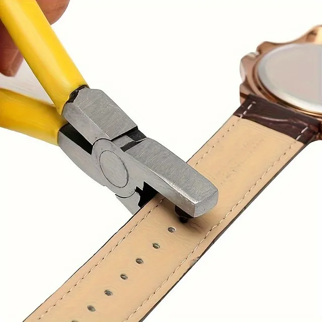 High precision punching pliers with 2mm holes for watches, tapes, shoelaces and sandals - durable carbon steel tool