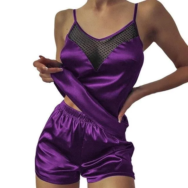 Ladies sexy satin pyjamas