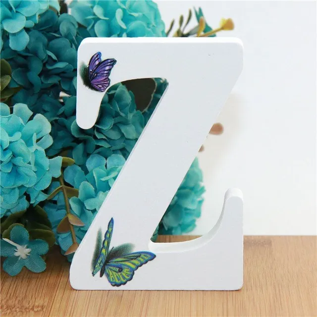 Decorative wooden letter with butterflies