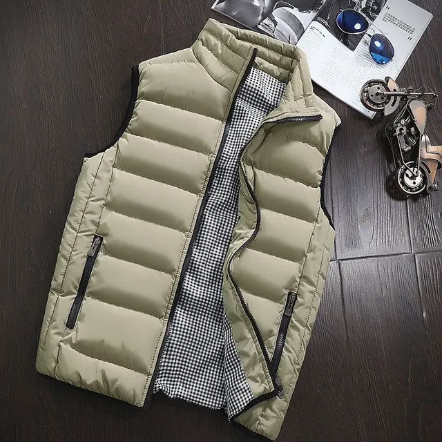 Men's luxury winter vest Alex khaki s