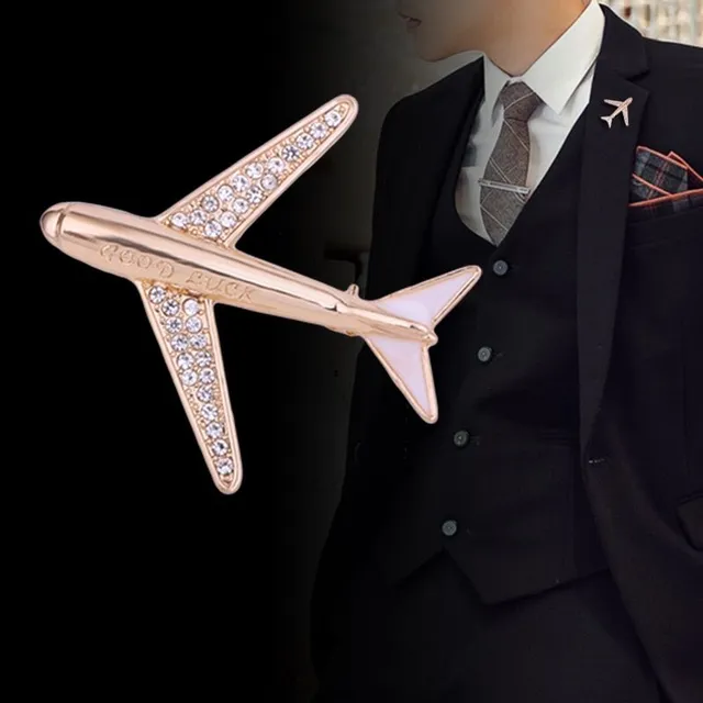 Modern men's brooch for aircraft fans