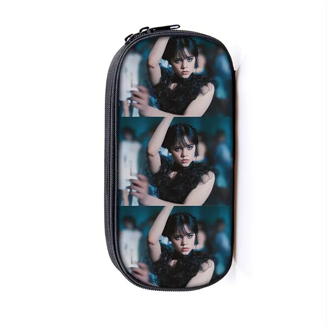 Stylish cosmetic zipper case with motifs of the favorite series Wednesday